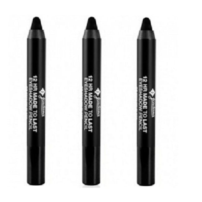 LOT OF 3 PCS. JORDANA 12 Hour Made to Last Eyeshadow Pencil in #02 Stay on Black