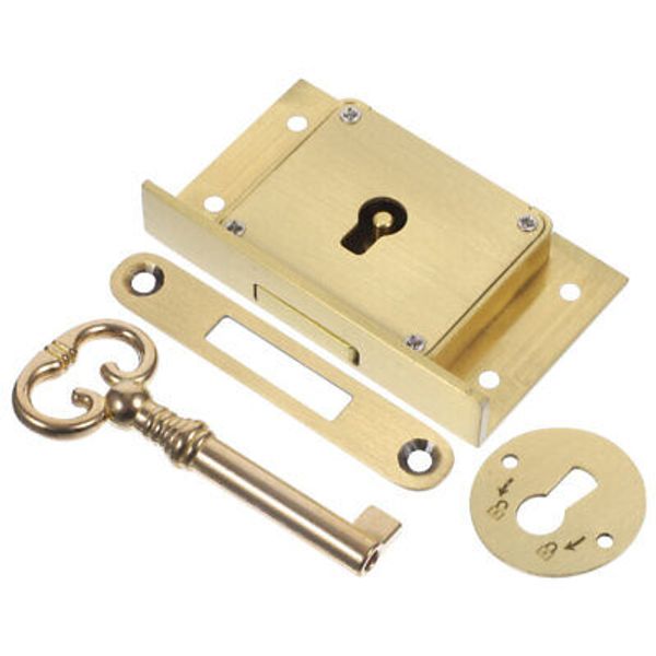 1 Set File Cabinet Lock Secure Drawer Brass Wood Box Safety Lock Replacement New