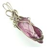 Ruby Aura Quartz Gemstone Sterling Silver Wire Wrapped Pendant