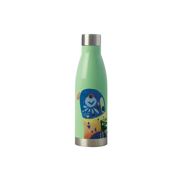 Maxwell & Williams Pete Cromer Insulated Water Bottle, Lorikeet Design, BPA Free Stainless Steel, 500 ml, Green