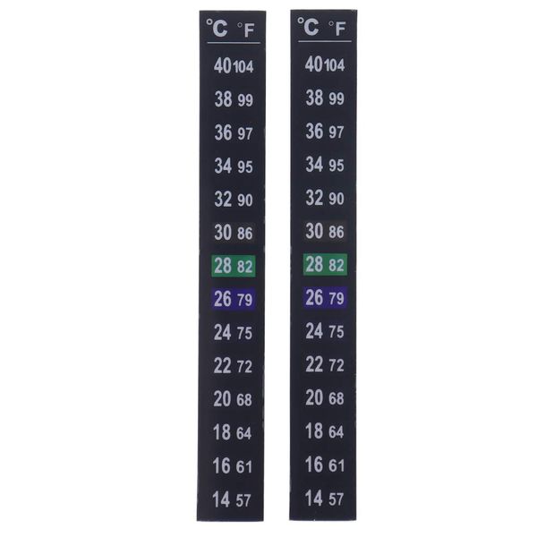 Twin Pack Fish Tank Thermometer Strips - LCD Fish Tank Temperature Gauge Stick on Aquarium Thermometer Strip for Tropical Fish Tank Temperature or Home Brew Fermentation Temperature Control