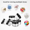 Plastic Cosmetic Jar 10*50ml, Transparent & Visible Sample Container Jar, Black Screw Cap Bottle with Sticker & Small Spoon, Suitable for Cosmetic/cream/gel/paste/beads/mineral Items Etc.