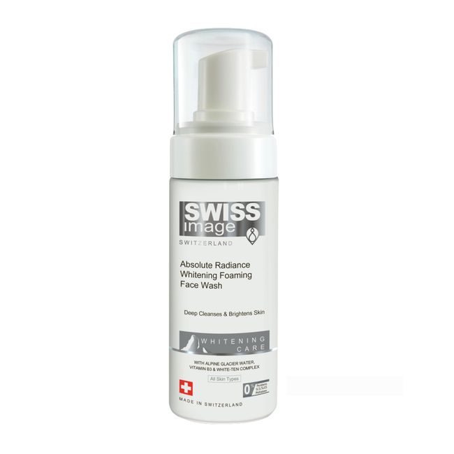 SwissImage Brightening Foaming Face Wash 150ml Formuliert mit Niacinamid & Alpine Gletscherwasser für alle Hauttypen, dermatologisch getestet