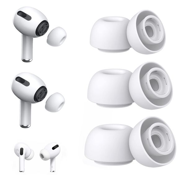 3 Pairs Replacement Ear Tips for Airpods Pro and Airpods Pro 2nd Generation, Silicone Ear Tips with Noise Reduction Hole, Fit in The Charging Case