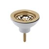 Kitchen Sink Waste with Strainer Basket, 90mm Standard Fitting - Brushed Brass