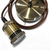 CGC Lighting Indoor Ceiling Adjustable Pendant and Matching Ceiling Rose Light Fitting E27 (Antique Brass)