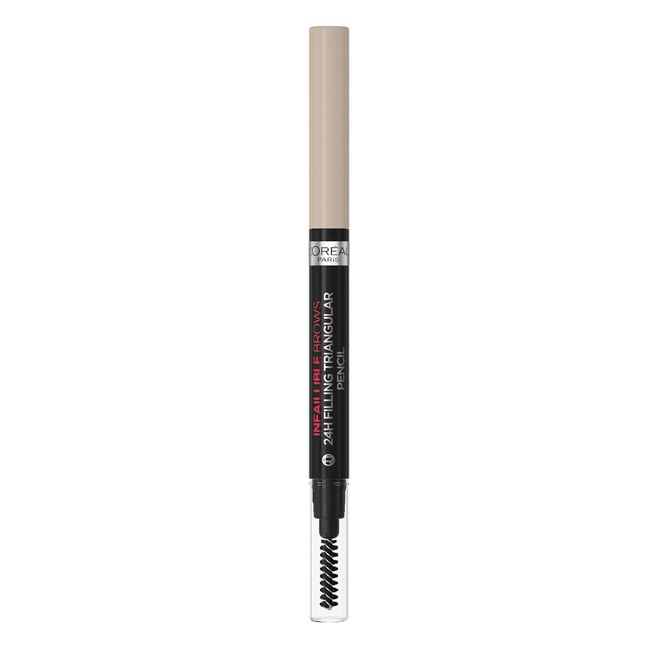 L'Oreal Paris Eyebrow Liner, Brow Filling Triangular Pencil, Natural Matte Finish, With Spoolie Brush, Up to 24H Wear, Infallible 24H, 8.0 Light Cool Blonde