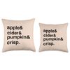 Autumn Apple Cider Pumpkin Crisp Cozy Weather Throw Pillow