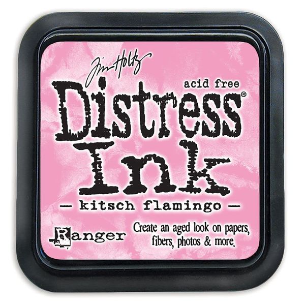 Tim Holtz - Ranger Tim Holtz-Distress Ink Pad-Kitsch Flamingo, 3 x 3