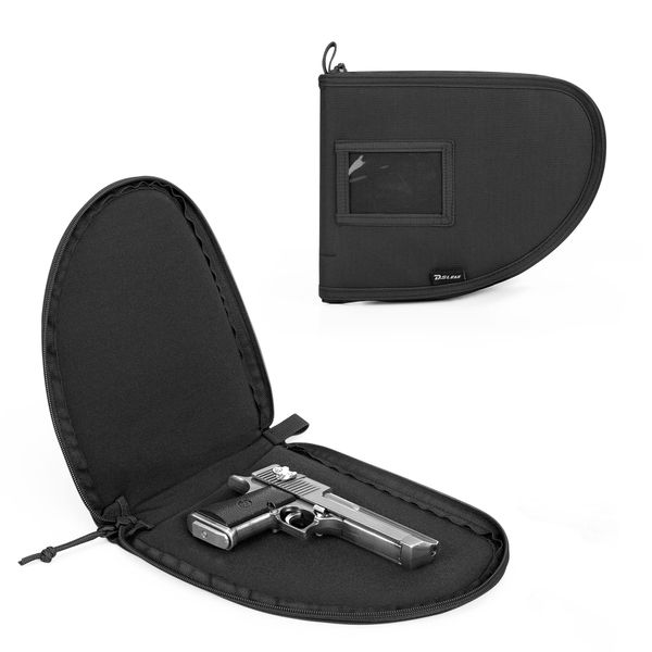 DSLEAF Pistol Case, Set of 2 Handgun Case, Pistol Bag, Handgun Bag Carrying (Black)