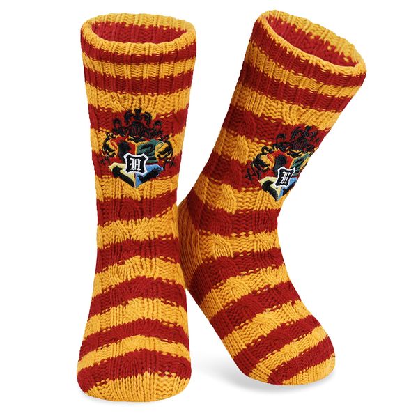 Artesenia Cerda Harry Potter Fluffy Slipper Socks Women Teens Knitted Fleece Lined Bed Socks Ladies Non Slip One Size Gifts for Her