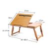WXQ Mini Table, Bamboo Folding Low Table, Height Adjustable, Angle Adjustable, Computer Desk, Lightweight (Log Color, 21.3 inches (54 cm)