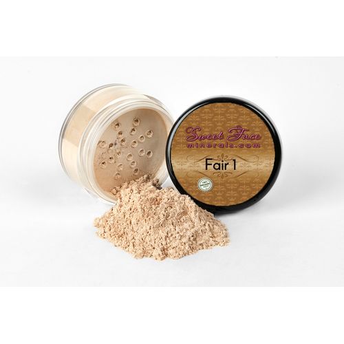 XXL KIT BRUSH & CASE (FAIR 1) Full Size Mineral Makeup Set Bare Face Matte Powder Foundation Cover