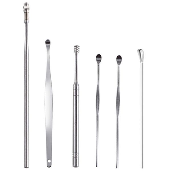 Domestic delivery sanitary set ear cleaning earpick earwax earwax removal stainless earpick set of 6, original product