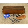Men shaving beard Mustache Grooming Kit set wood Box Combs Scissors Styptic Gift