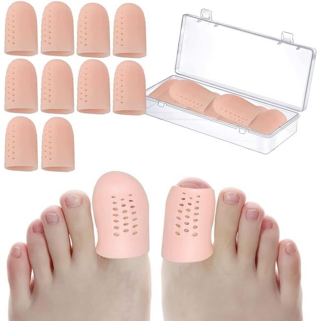 Hoogoo 10 Pack Big Toe Caps and Protectors, Gel Toe Covers, Protect Toe from and