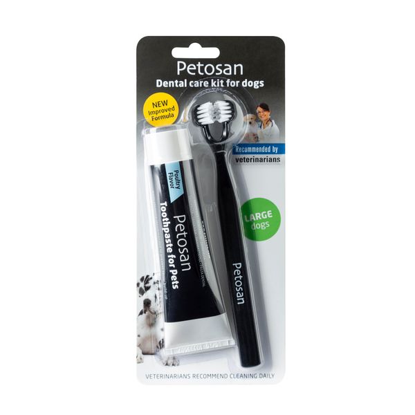 Petosan Pet Dental Kit, Double Headed Toothbrush and Toothpaste
