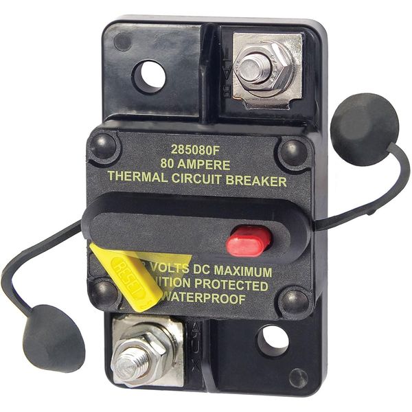 Blue Sea Systems 7186 285 Series Circuit Breaker, Surface Mount, 80A DC