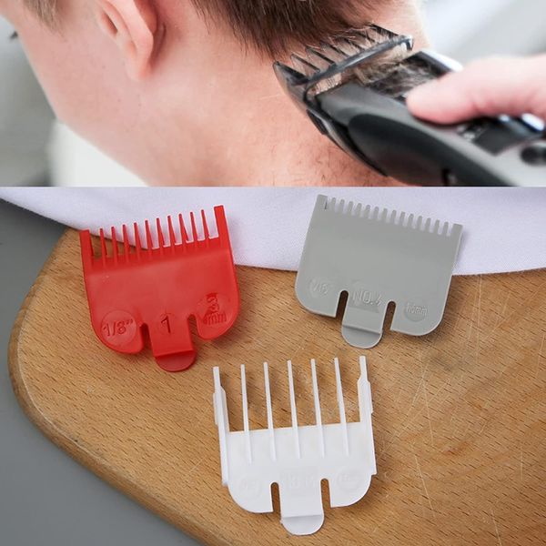 3PCS Hair Clipper Guards Combs,Professional Hair Clipper Guide Combs, Color Coded Clipper Combs Replacement Hair Clipper Combs and Guides for Most Clippers Trimmers and Spares Haircut Accesorries