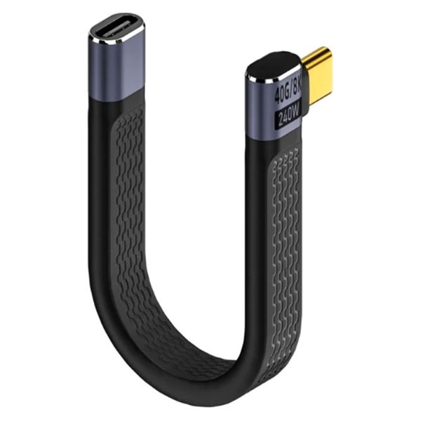 USB Type-Cショートケーブル Eタイプ 240W オス-メス USB4充電対応 AP-UJ1047-E