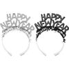 Creative Converting Happy New Year Glitter Tiaras Party Supplies, Multicolor