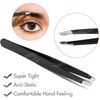Gibot Eyebrow Set, 5pcs Stainless Steel Eyebrow Grooming Kit with Tweezers, Scissors, Eyebrow Brush Comb, Eyebrow Pencil, Razor and Travel Case for Women and Men, Black