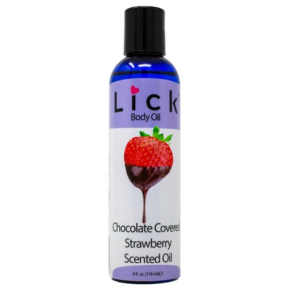 LICK Chocolate Covered Strawberry Scented Body Oil - Vitamin E Infused, Moisturizing and Hydrating After Shower Body Oil, Antioxidant Protection, Soothing Aromatherapy - Natural and Gentle