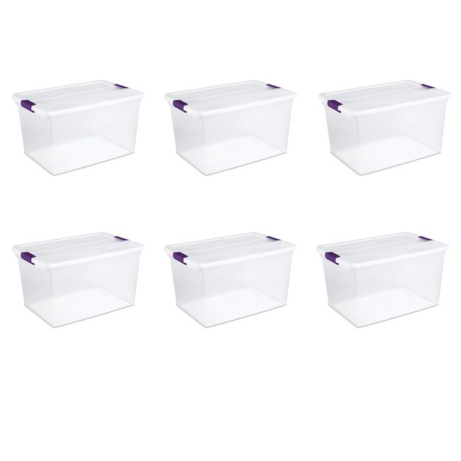 Industrial Tote Storage With Wheels 2 Pack Box 40gal 151L Handle Container  New