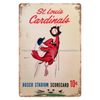 1963 baseball st louis scorecard program  metal tin sign