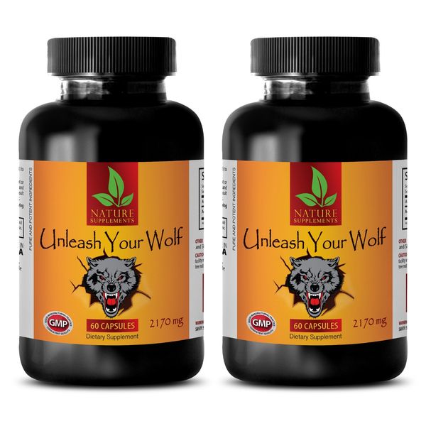 Mens Supplement - UNLEASH YOUR WOLF - Best - 2 Bottles