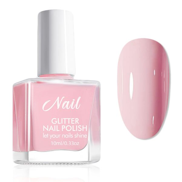 Pink Nail Polish, Nude Pink Nail Polish Quick Dry Nail Varnish, Chip-resistant Water-Based Nail Gel, Long Lasting Breathable Pink Nail Polish for Manicure Nail Art DIY, No Need Cure