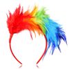 Colorful Feather Fascinator Feather Headbands,Rainbow Feather Headbands Gay Pride Carnival Headdress Wome Cosplay Feather Headdress Bridal Headpiece for Halloween Wedding Party(Rainbow)