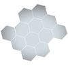 BIRLD Wall Mirror Sticker, Wall Sticker, Removable, Unbreakable, Hexagonal Mirror, 12 Pieces [Silver] Small