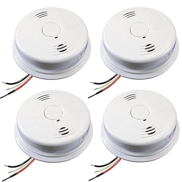 Kidde Hardwired Smoke & Carbon Monoxide Detector, 10-Year Battery Backup(4 pack)