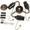 Bieye SC08 E26 Light Socket Cluster with Pull Chain Switch and Electrical Wiring Accessories (3-Light, Antique Brass)