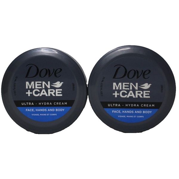 Dove Men+Care Ultra Hydra Cream - Face, Hands, Body care, 2-Pack of 2.53 Oz Each