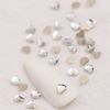 Heart Nail Stone About 100 Pieces Nail Parts Heart Stone 3mm Small Rhinestone Glitter Glass Stone Crystal Jewelry Parts Nail Art Decor Parts (Clear)