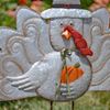 37" Tall Large Galvanized Thanksgiving Pilgrim Turkey Flat Garden Stake