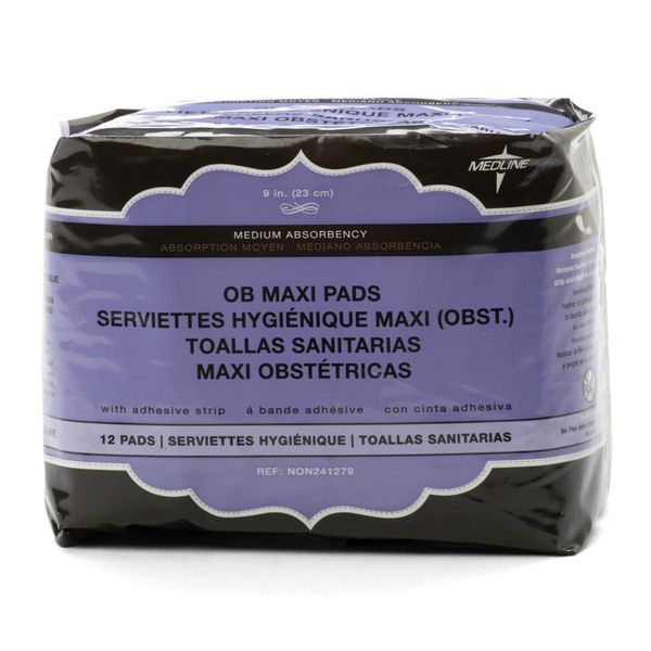 Maxi Sanitary Pads with Adhesive, 9 in