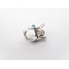 Generic Tiny mini silver metal flower hair claw clip with turquoise stone