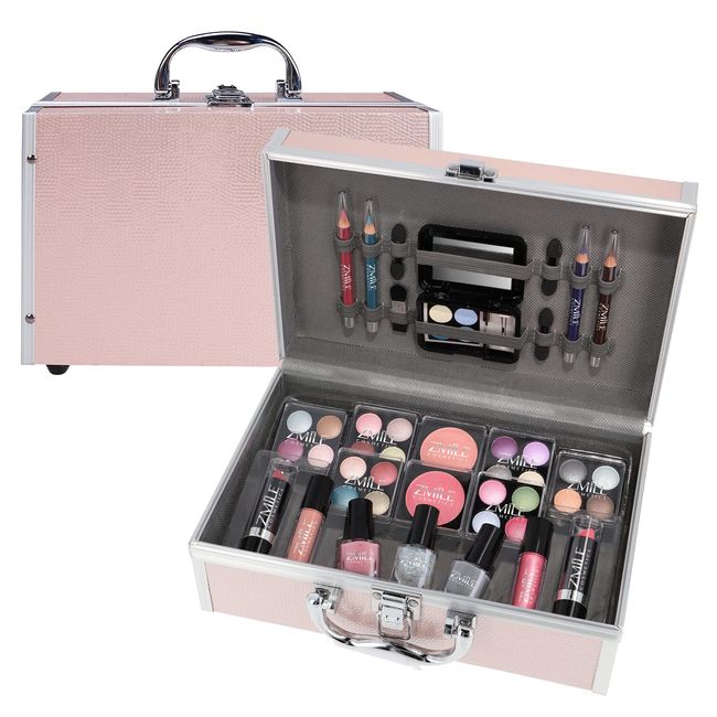 ZMILE COSMETICS EYE-CATCHER rosa Kosmetikkoffer vegane Kosmetik mit Schminke - Make Up Set für unterwegs, zum Reisen und Verschenken