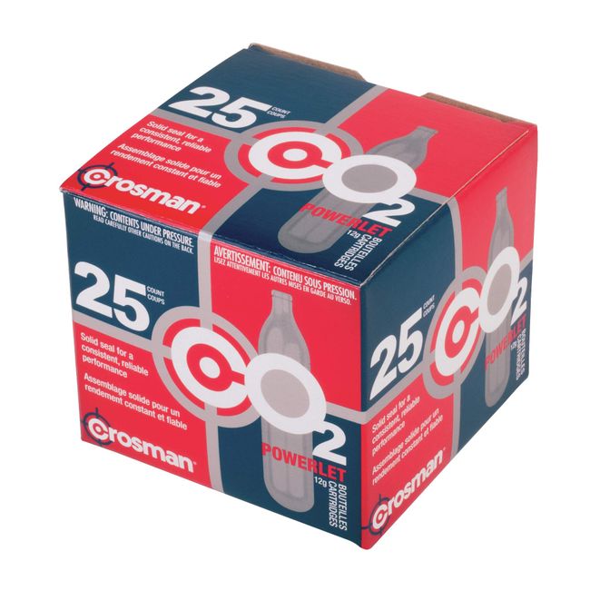 Crosman 12-Gram CO2 Powerlet Cartridges For Use With Air Rifles And Air Pistols