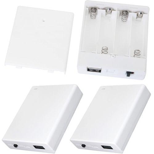 LUORNG 3PCS 4 AA Batteries Box Built in USB with Switch USB Female Socket for Copper Wire String Light Traditional String Light Flexible Strip Light Toys Experimental Power Supply White