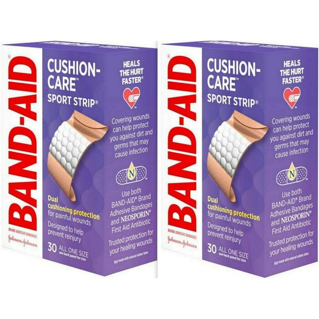 BAND-AID Bandages SPORT STRIP Extra Wide ( 1" x 3" ) 30 ct ( 2 boxes )