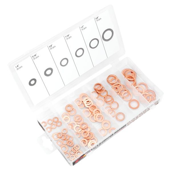 Performance Tool W5217 110pc Copper Washer Assortment