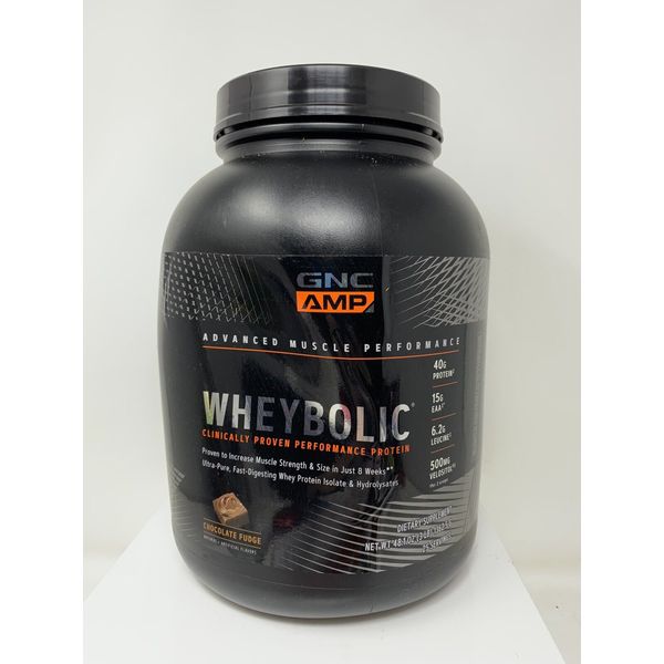 GNC AMP WHEYBOLIC Whey Protein Powder 3 LBS Chocolate Fudge EXP 03/2025