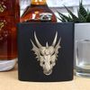 6oz (170ml) 'Dragon Skull' Pocket Hip Flask (HP00030910)