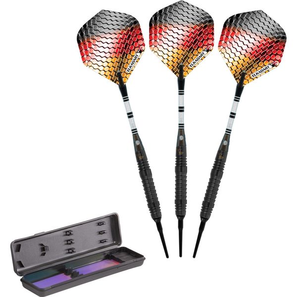 Elkadart Titanium 90% Tungsten Soft Tip Darts with Storage/Travel Case, Black, 16 Grams,One Size