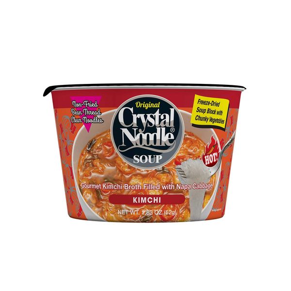 Crystal Noodles Soup Gourmet Kimchi Broth Filed with Napa Cabbage, 1.83 oz (Pack of 6)