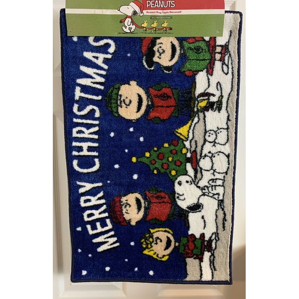 Peanuts Charlie & Snoopy Accent Rug 17 x 28” Holiday Doormat Gift NWT Christmas